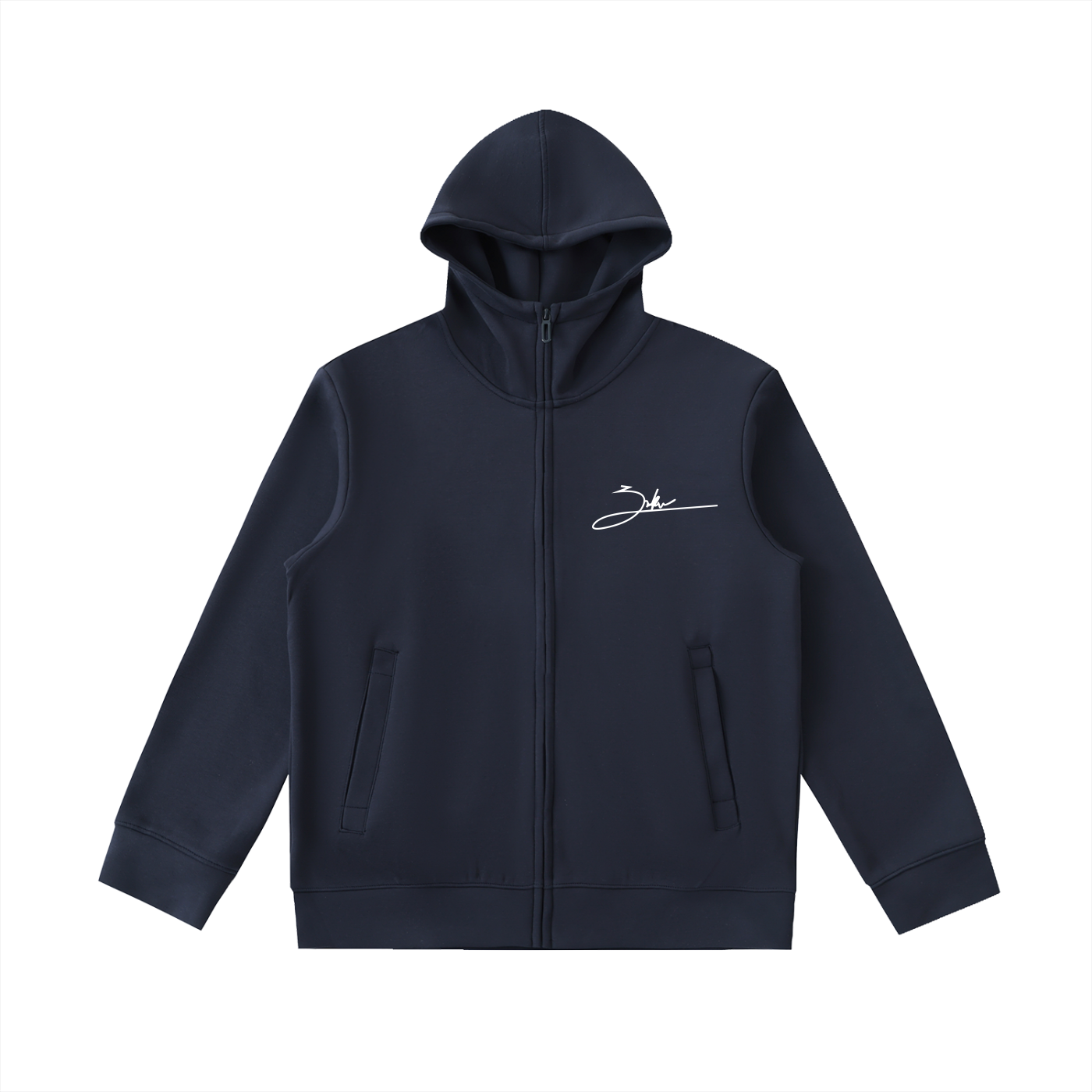 Essential Heavyweight High Neck  Zip-Up Hoodie
