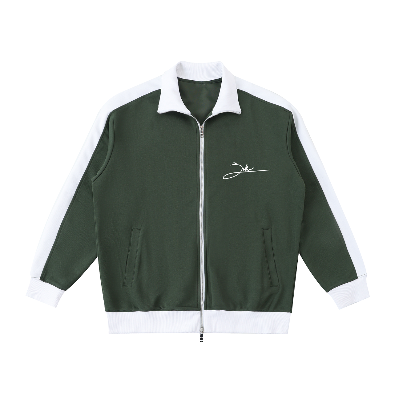 Contrast Trim Stand Collar Jacket