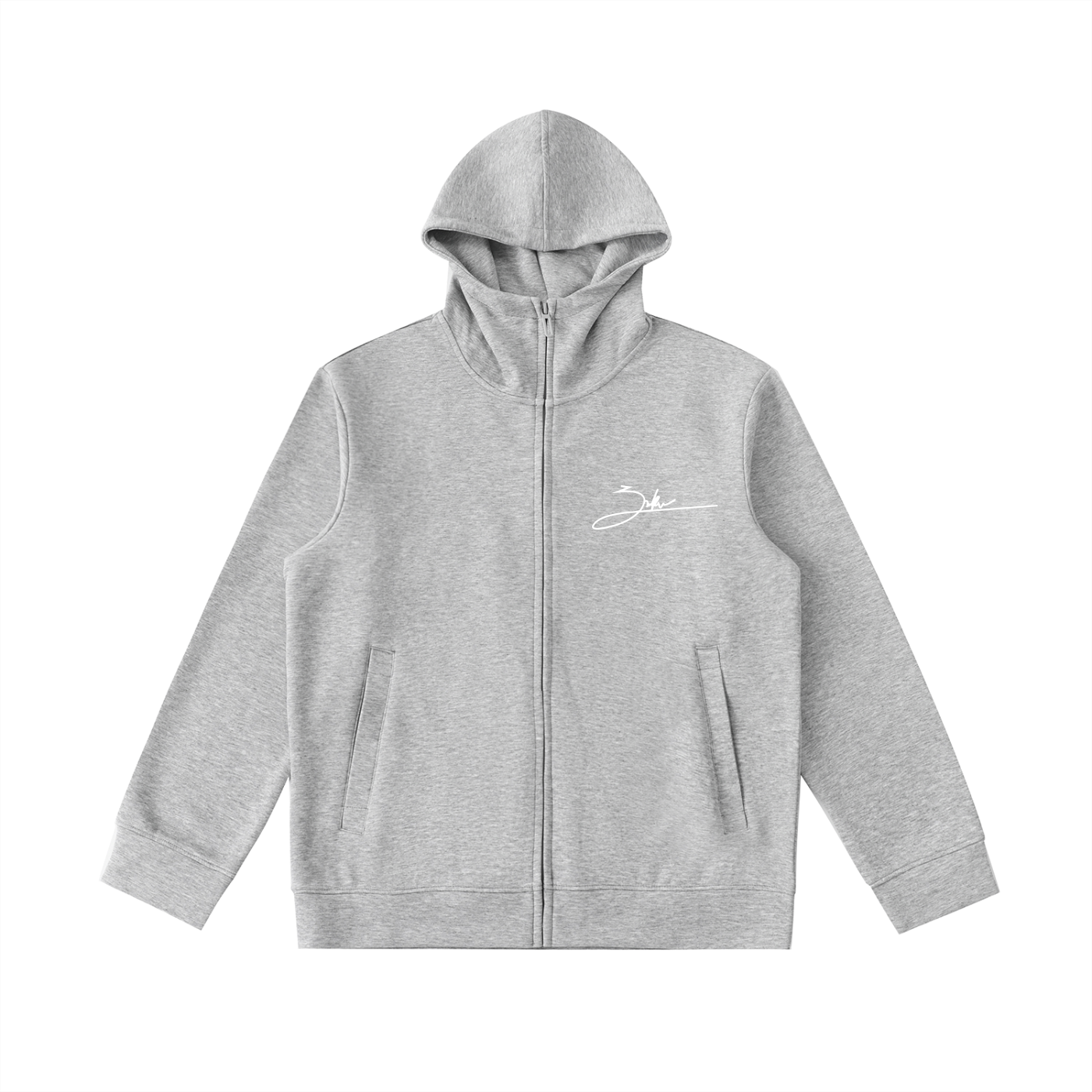 Essential Heavyweight High Neck  Zip-Up Hoodie