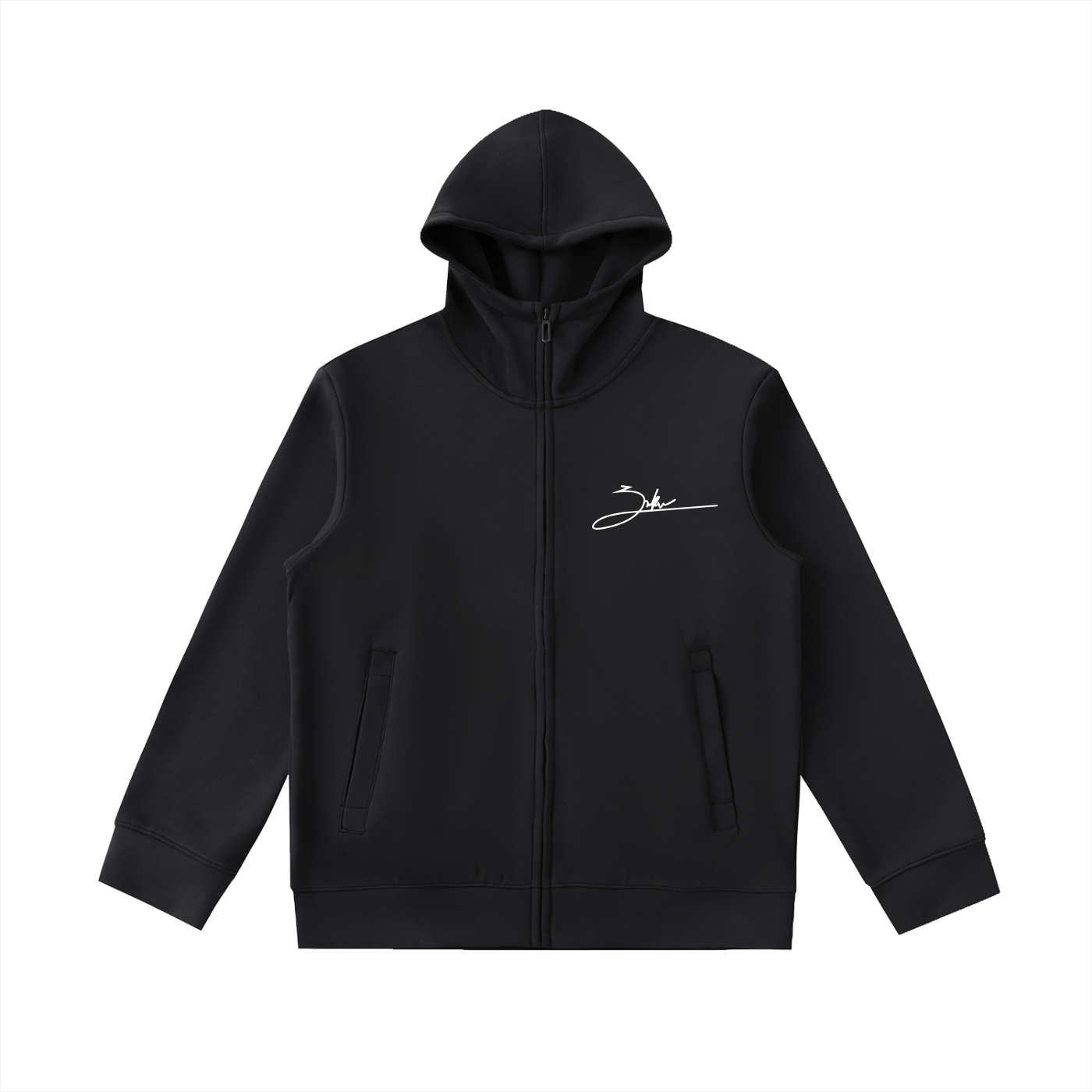 Essential Heavyweight High Neck  Zip-Up Hoodie